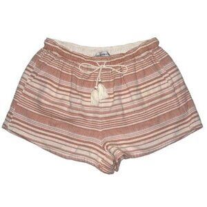 Abercrombie & Fitch Peach & Cream Striped Cotton Shorts Womens Size Medium
